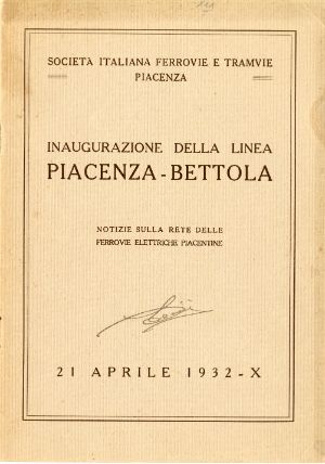 Copertina Inaugurazione della linea Piacenza - Bettola